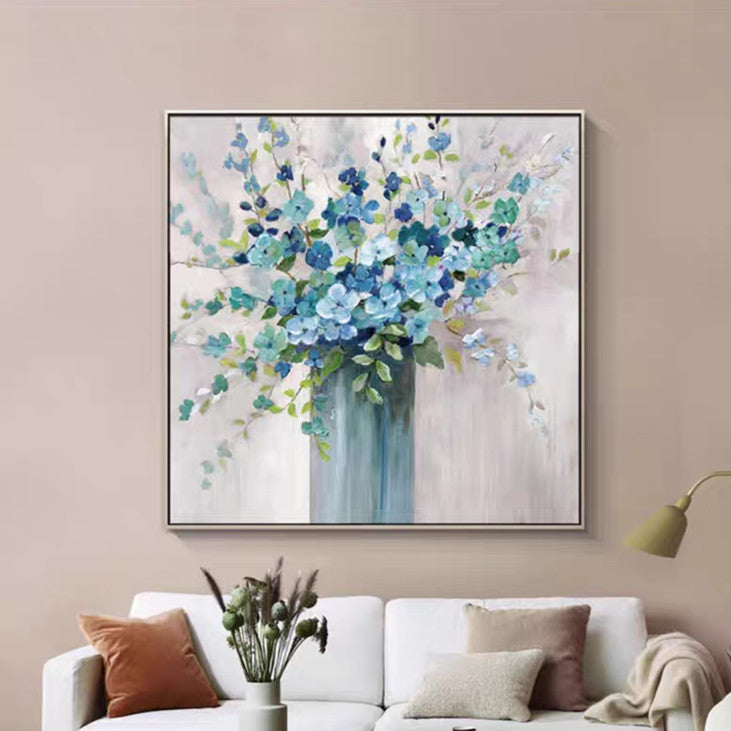 Blue Hydrangea Bouquet Canvas Art #VA320