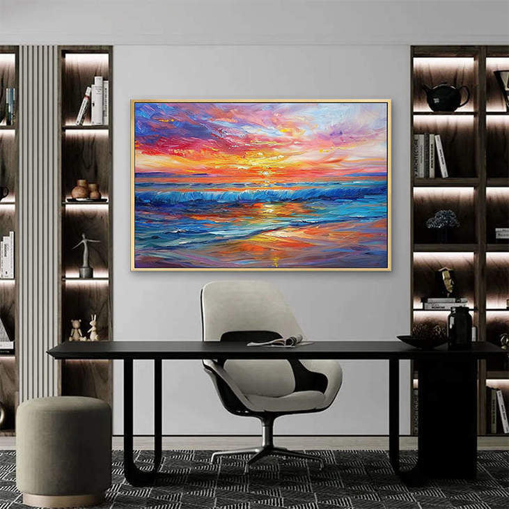 Hand Painted Seaside Sunset #VA310