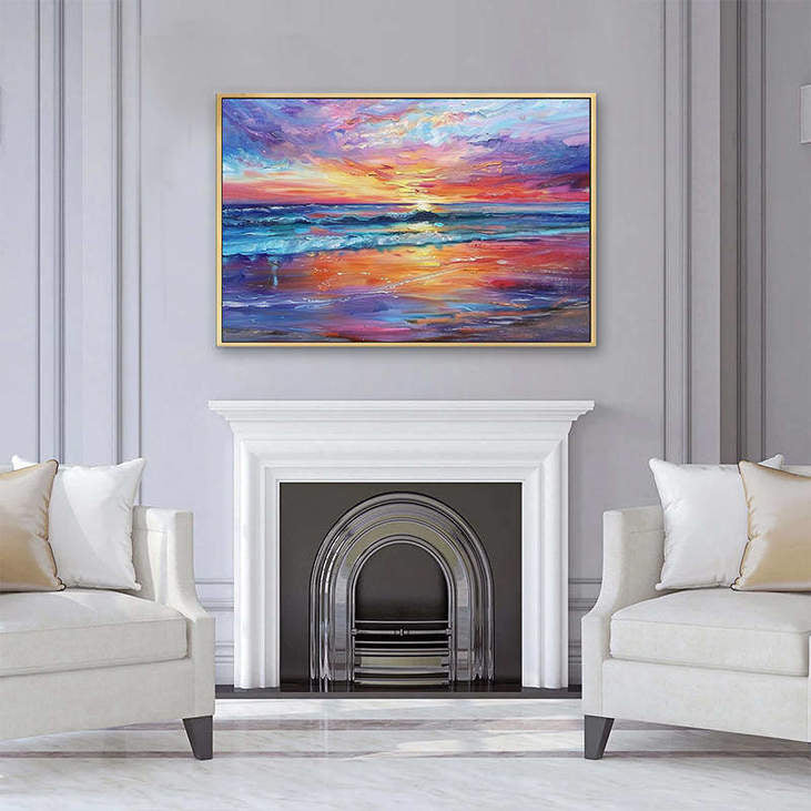 Colorful Beach Sunset Art #VA308