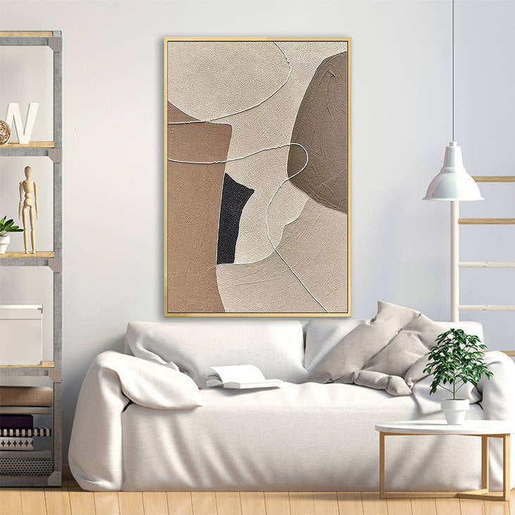 Handmade Abstract Geometric Textured Decorative Painting #YX503