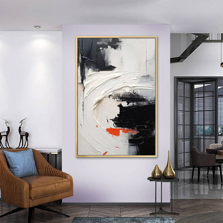 Textured Black and White Canvas #VA42