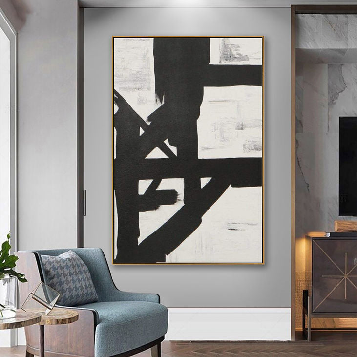 Black and White Abstract Wall Art #YX166