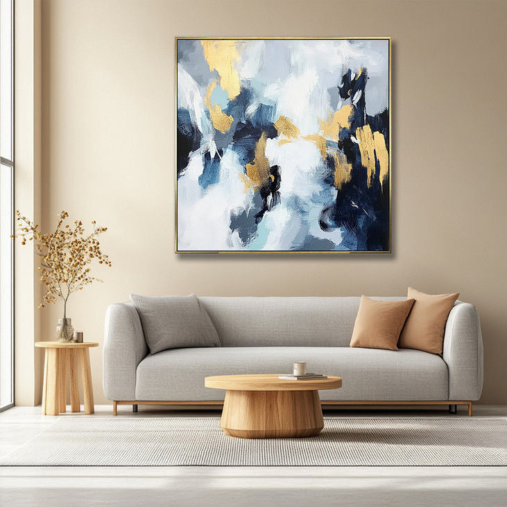 Gold Accent Abstract Handmade Canvas Painting #YX16