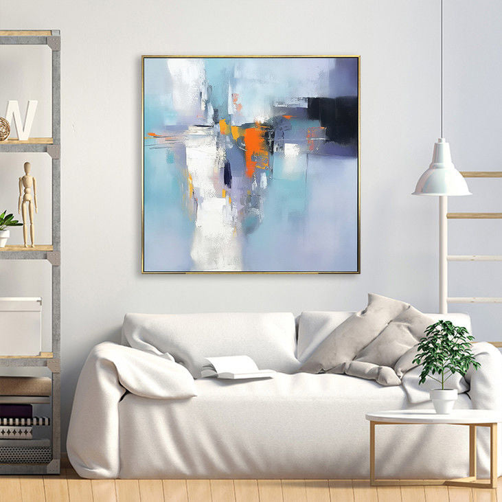 Blue Toned Abstract Hand Painted Wall Decor #YX130