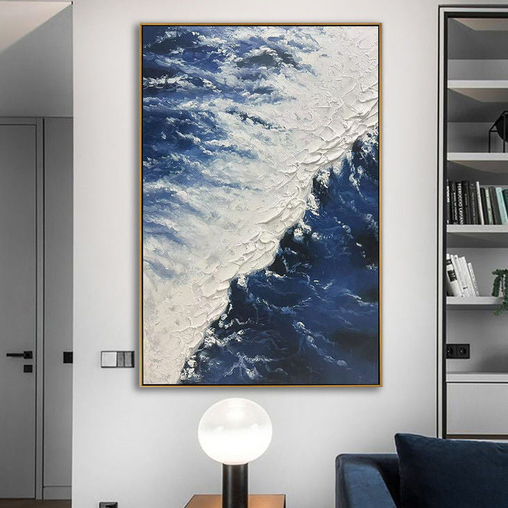Impasto Ocean Wave Canvas Art #YX72