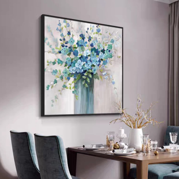 Blue Hydrangea Bouquet Canvas Art #VA320
