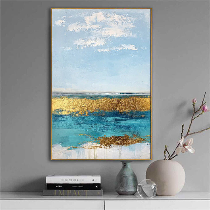 Hand Painted Abstract Seaside Wall Art #YX79