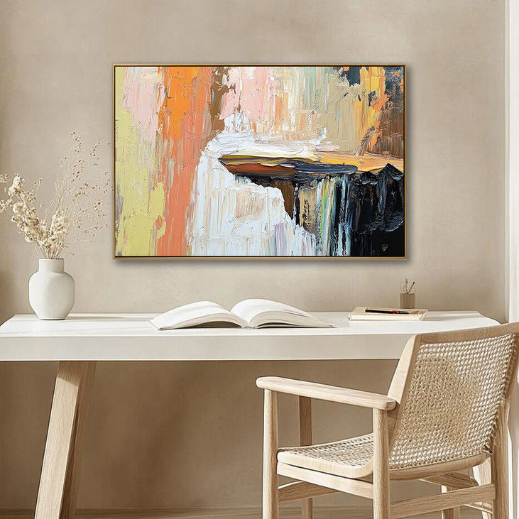 Hand Crafted Waterfall Wall Art | Expressive Color & Texture #YX126