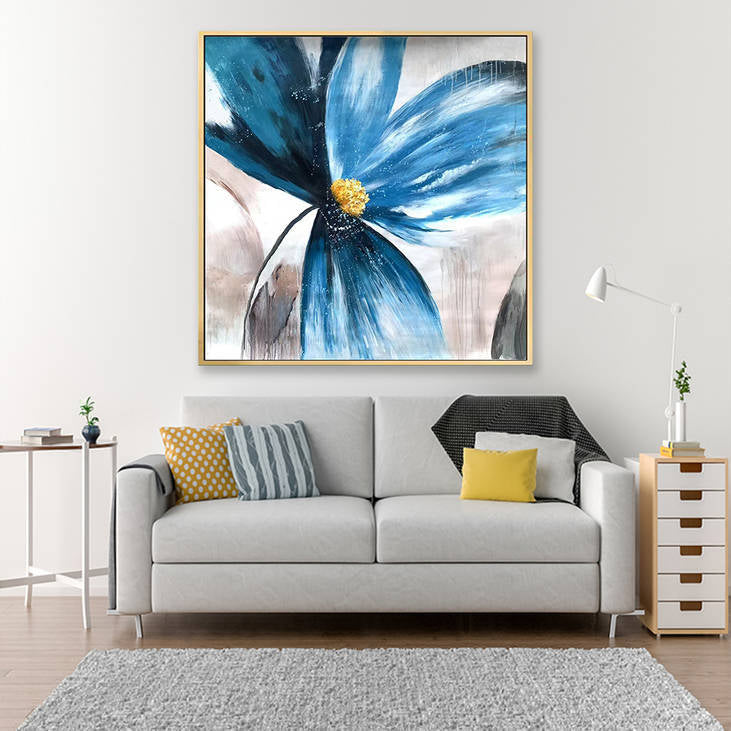 Vibrant Blue Flower Art #YX222