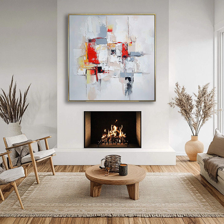 Abstract Geometric Wall Art Modern Textured Canvas Decor #YX31