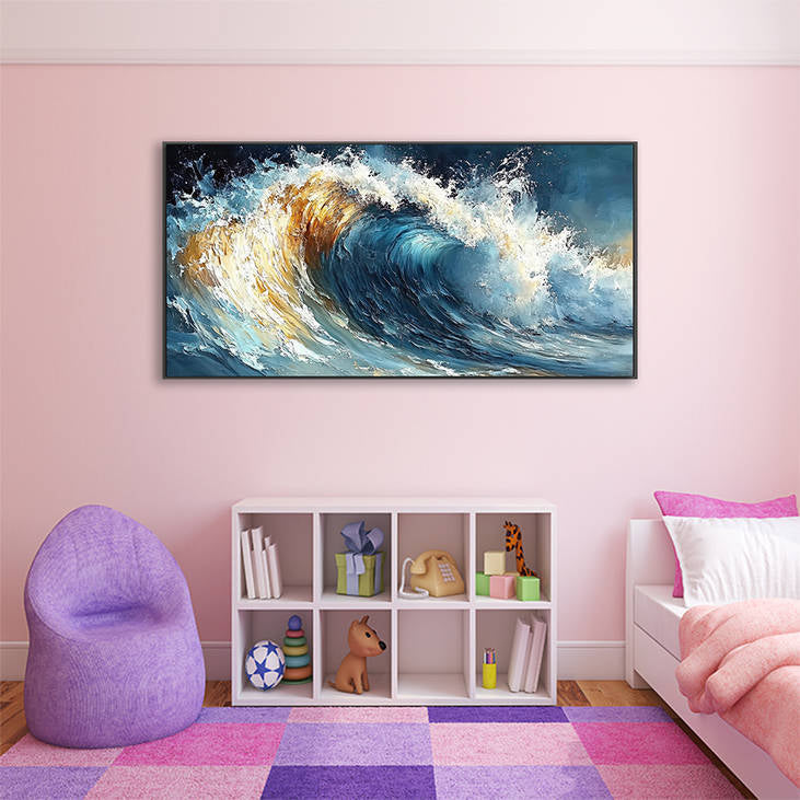 Impasto Ocean Wave Canvas Painting #YX215