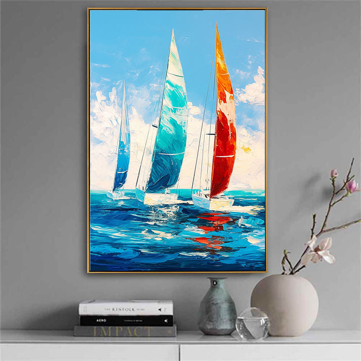 Abstract Sailboat Wall Art #YX162