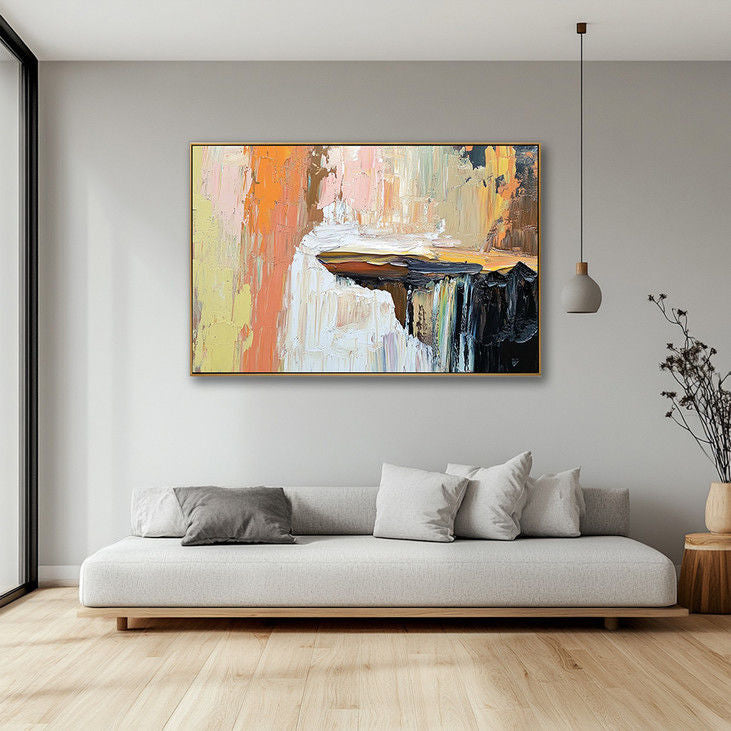 Hand Crafted Waterfall Wall Art | Expressive Color & Texture #YX126