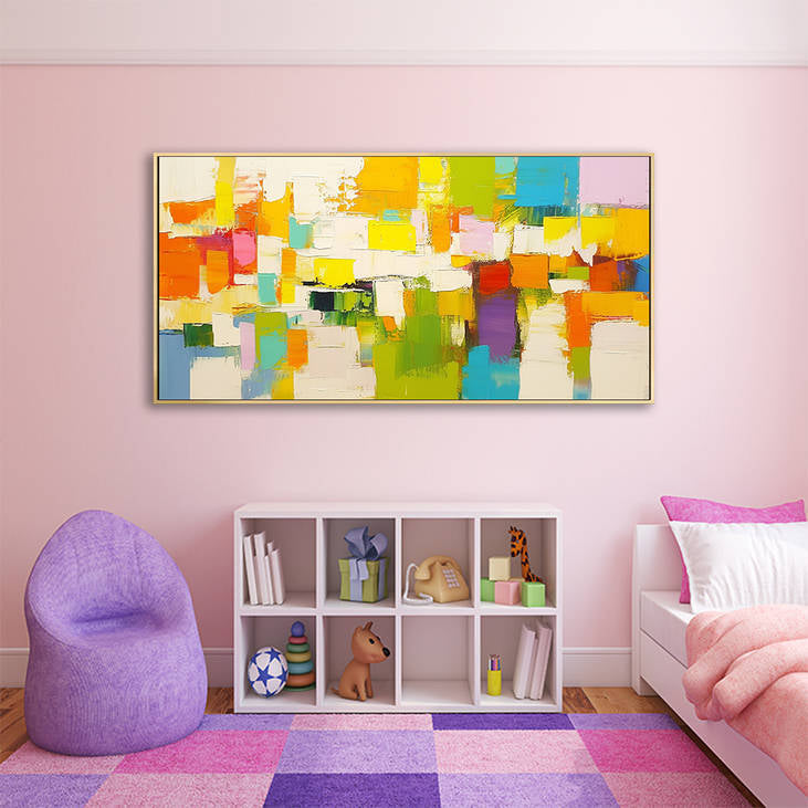 Hand Painted Color Block Art #YX210