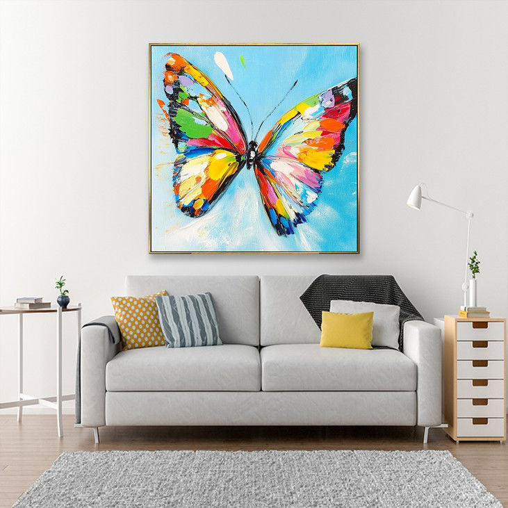 Impasto Colorful Butterfly Canvas Painting #YX132