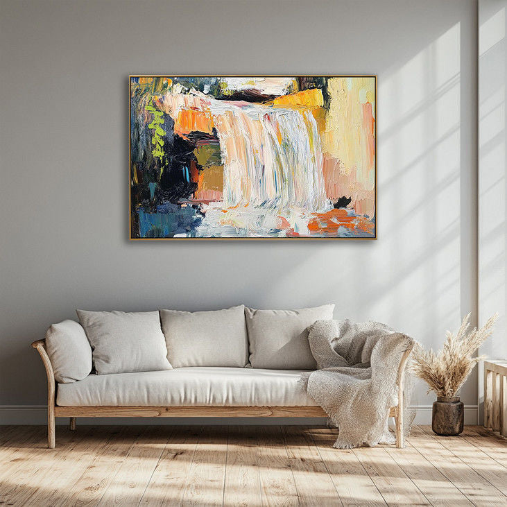 Hand Painted Colorful Waterfall Art #YX102