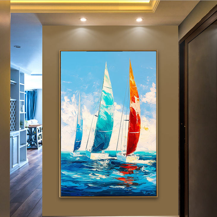 Abstract Sailboat Wall Art #YX162
