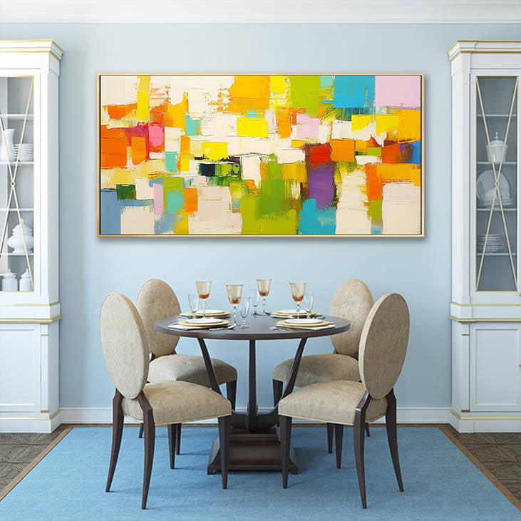 Hand Painted Color Block Art #YX210