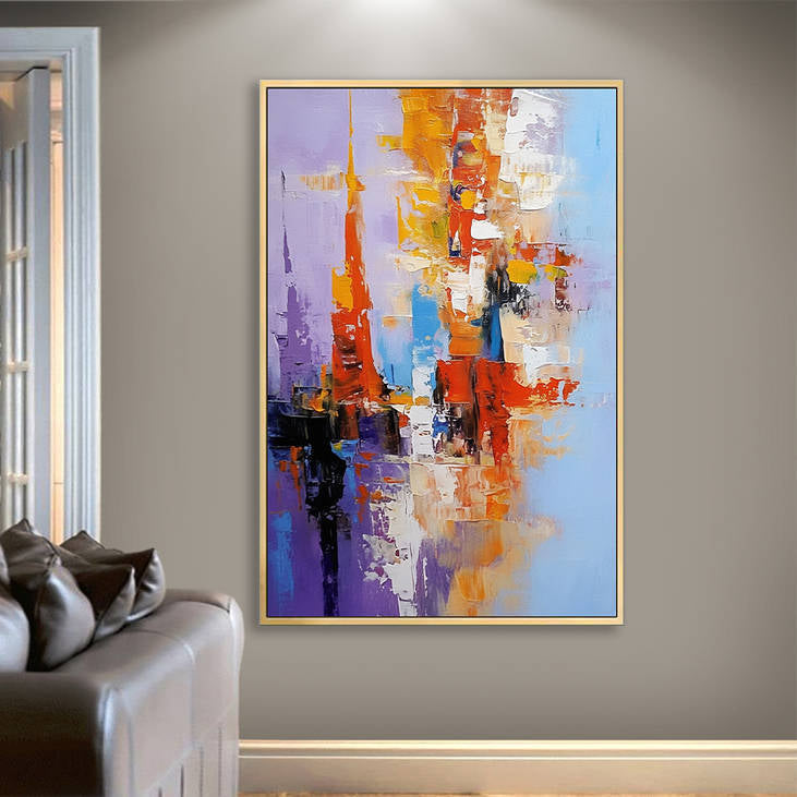Abstract Cityscape Canvas Painting #YX229
