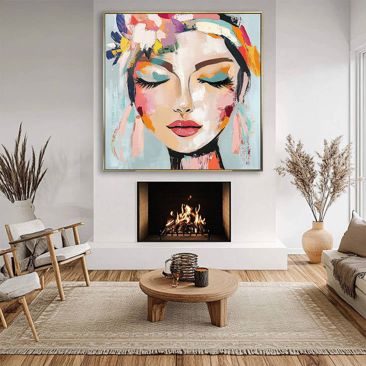 Abstract Face Canvas Painting #YX333
