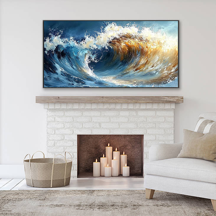 Hand Painted Sea Wave Canvas #YX214