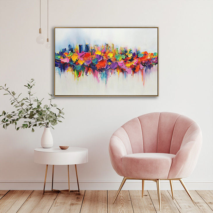 Abstract Colorful Cityscape Canvas Art #YX104
