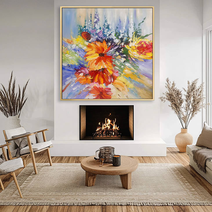 Hand Painted Abstract Flower Canvas #YX220