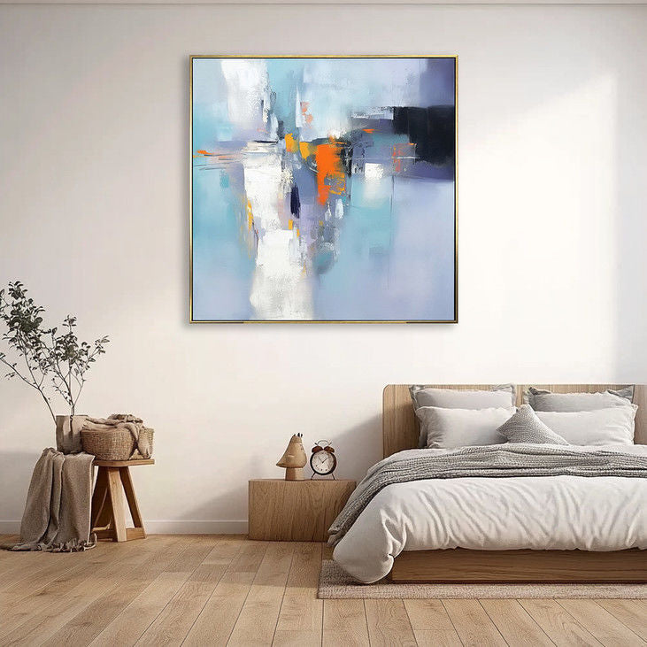 Blue Toned Abstract Hand Painted Wall Decor #YX130