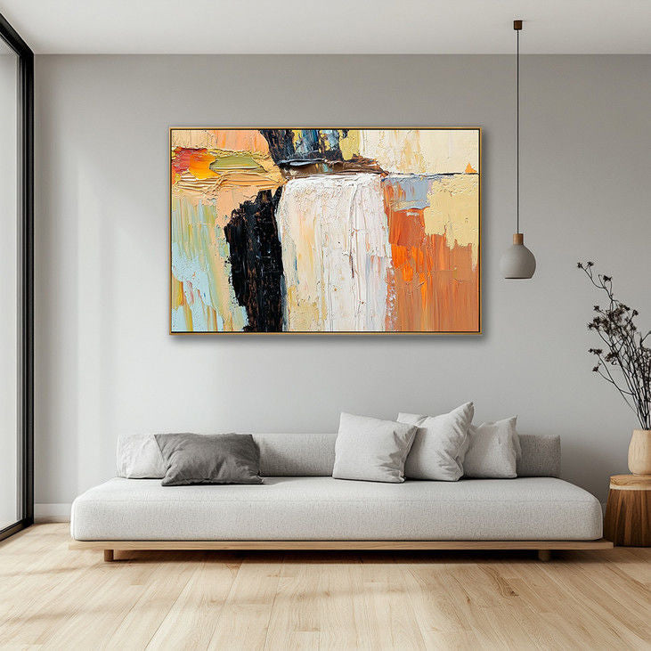 Contemporary Waterfall Painting - Unique Abstract Design #YX124