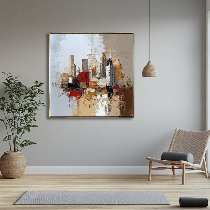 Abstract Hand Painted Cityscape #YX20
