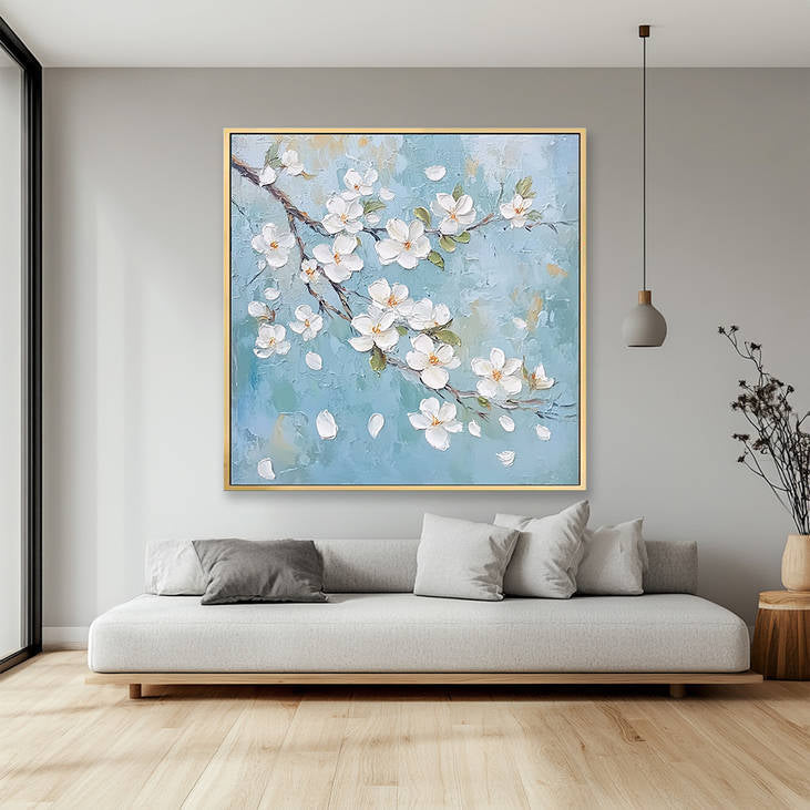 Serene Cherry Blossom Impasto Art #YX224