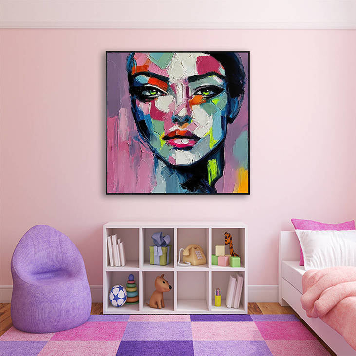 Abstract Hand Painted Portrait Decorative Art Canvas #YX352