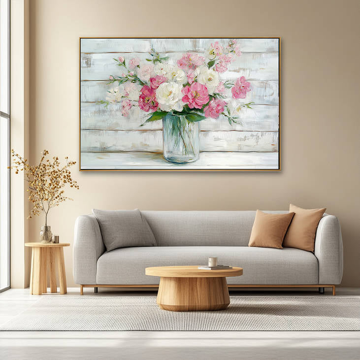 Pink and White Floral Bouquet Canvas #YX207