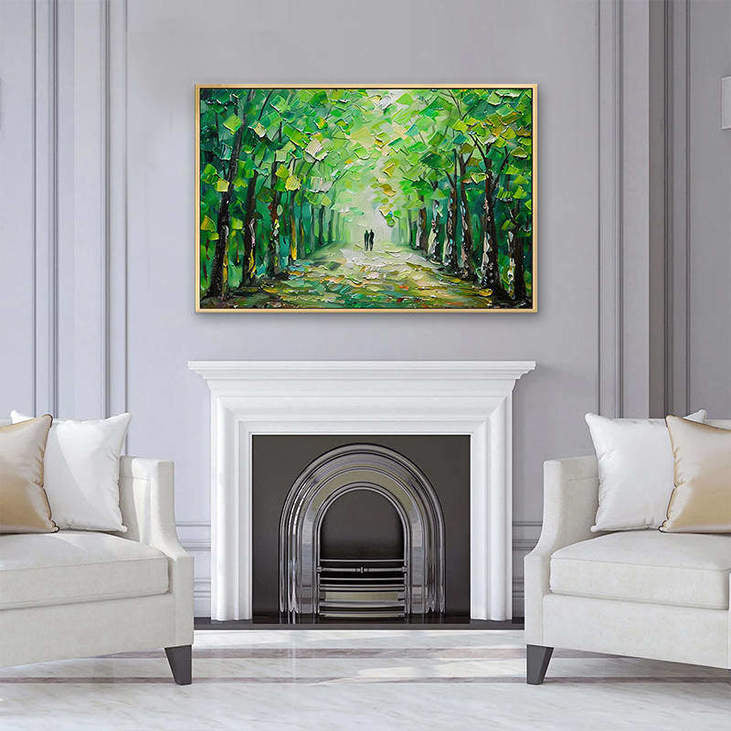 Hand Painted Forest Path Canvas Art #VA312