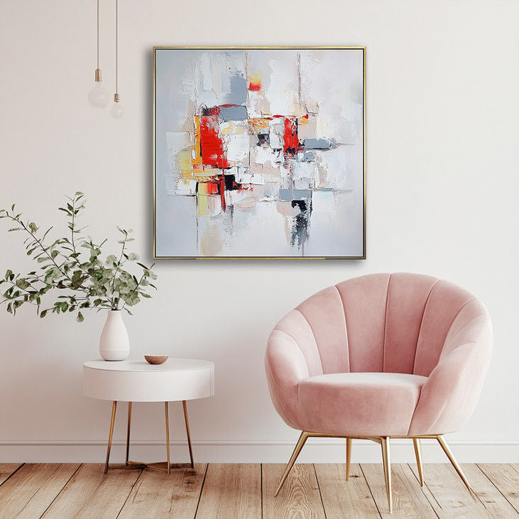 Abstract Geometric Wall Art Modern Textured Canvas Decor #YX31