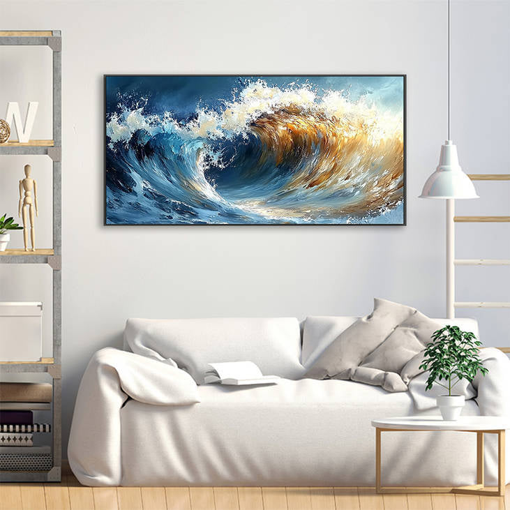 Hand Painted Sea Wave Canvas #YX214