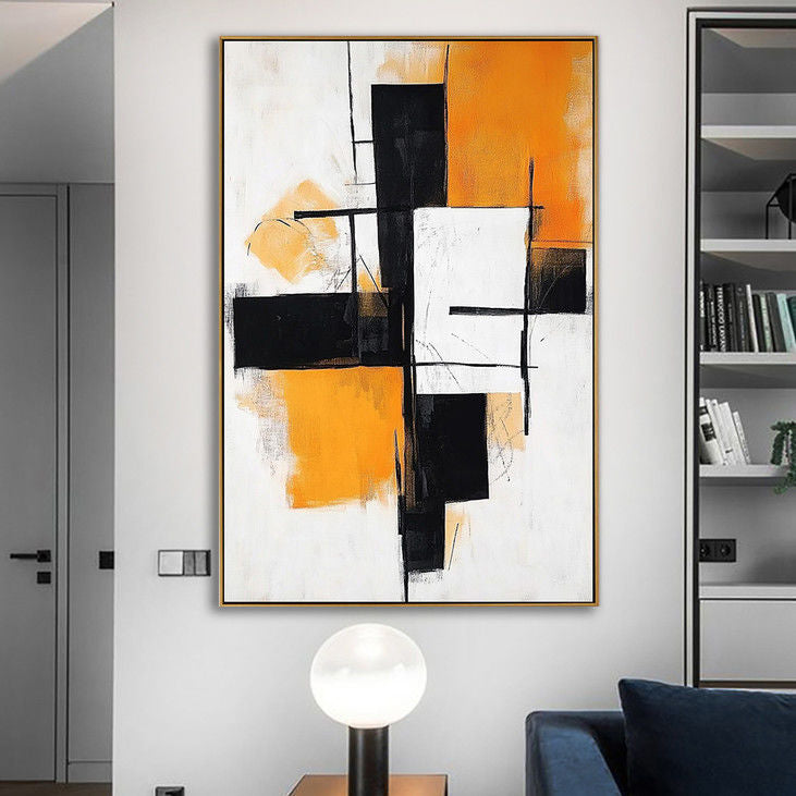 Hand Painted Abstract Geometric Wall Art #YX73