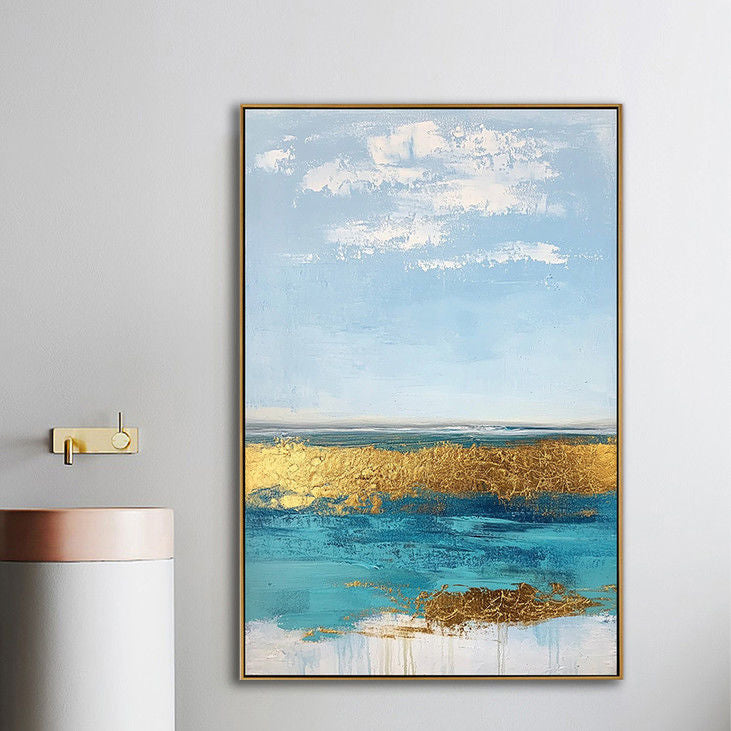 Hand Painted Abstract Seaside Wall Art #YX79