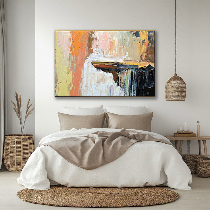Hand Crafted Waterfall Wall Art | Expressive Color & Texture #YX126