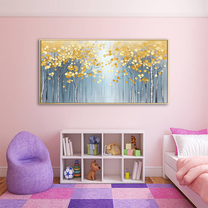 Abstract Golden Tree Canvas #YX209