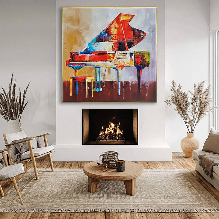 Hand Painted Abstract Piano Canvas Painting #YX338