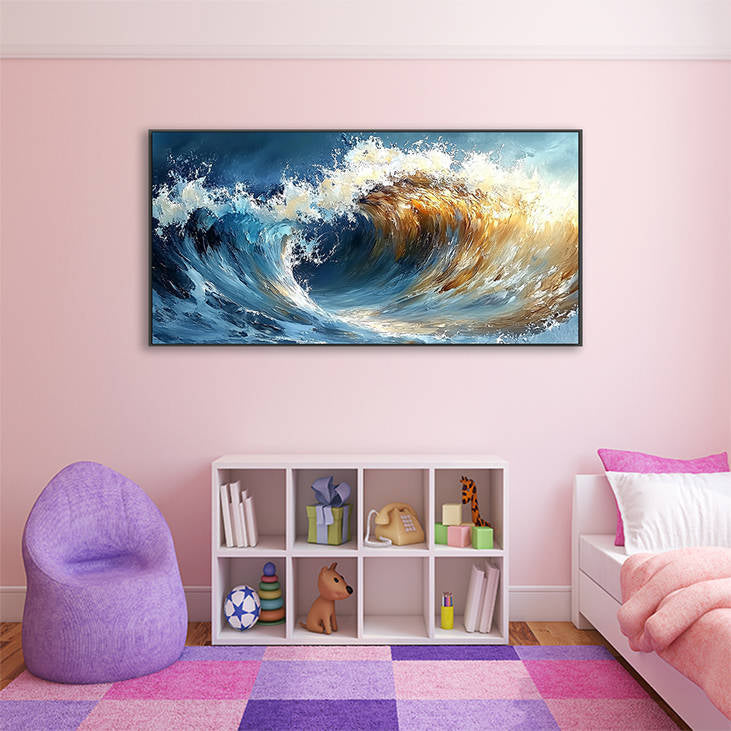 Hand Painted Sea Wave Canvas #YX214