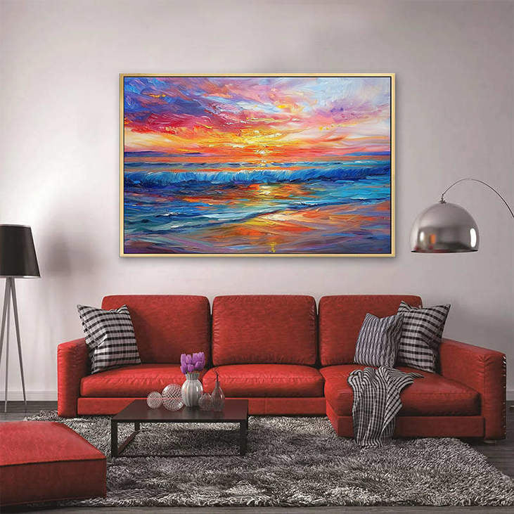 Hand Painted Seaside Sunset #VA310