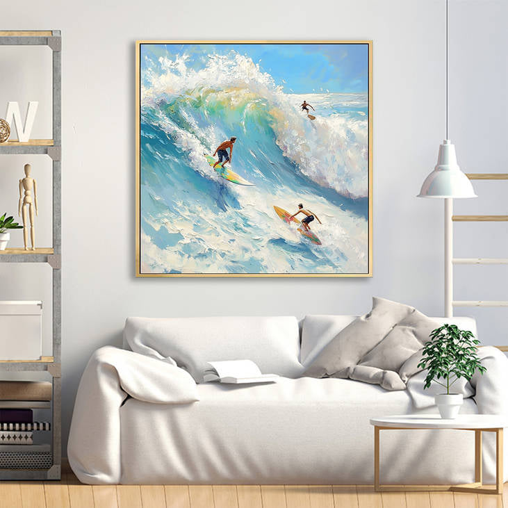 Vibrant Surfing Wave Art #YX226