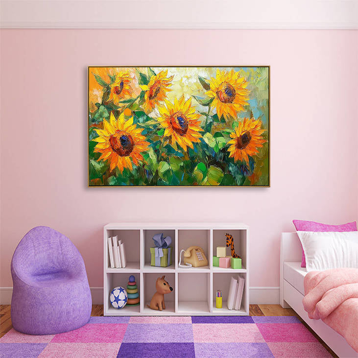 Golden Sunflower Hand Painted Canvas #YX348