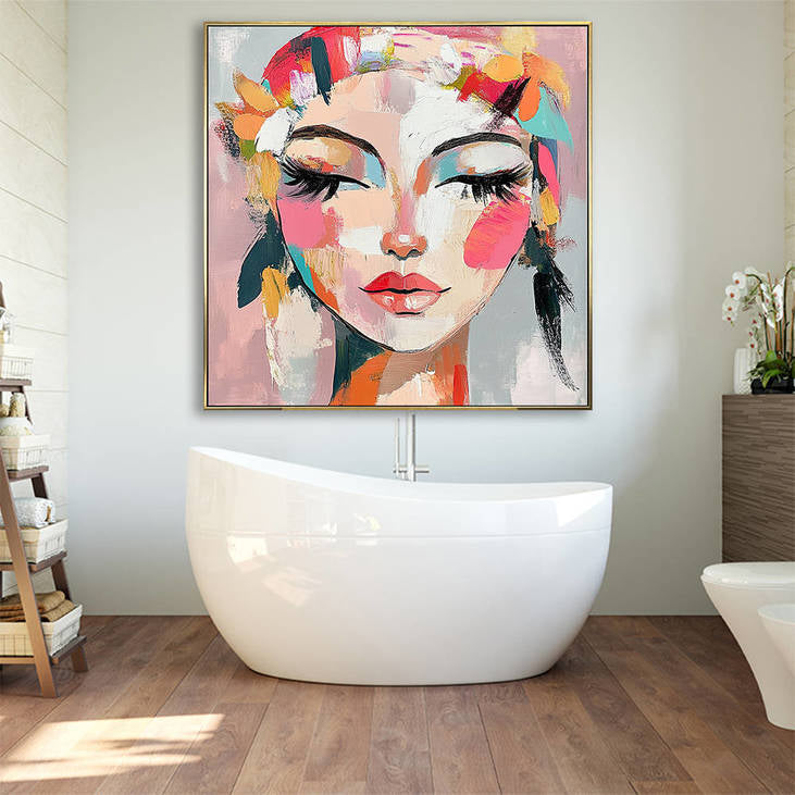 Abstract Colorful Portrait Canvas Painting #YX332