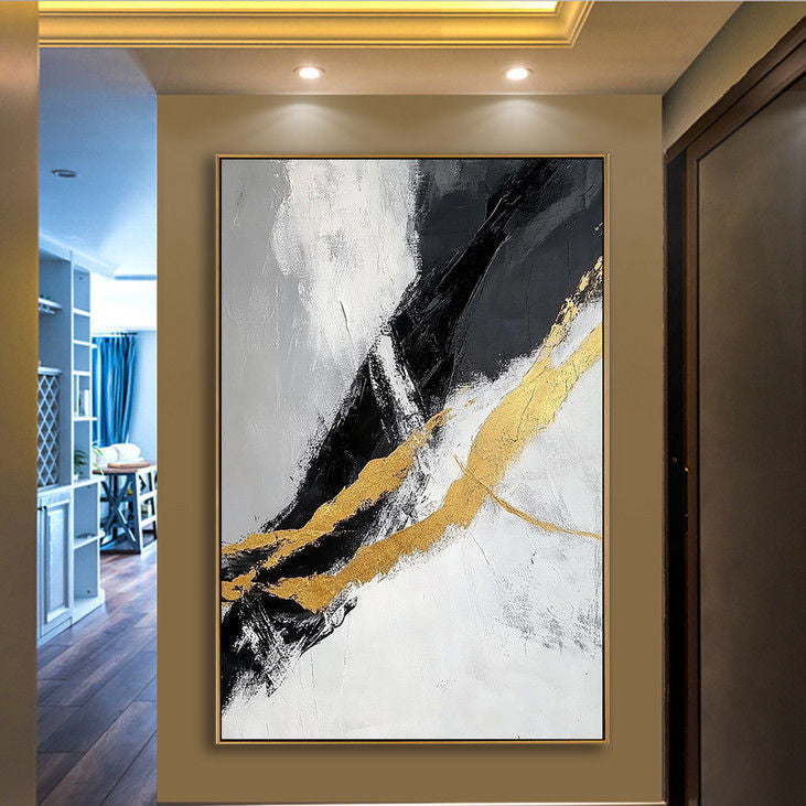 Minimalist Gold Accent Abstract Art #YX56
