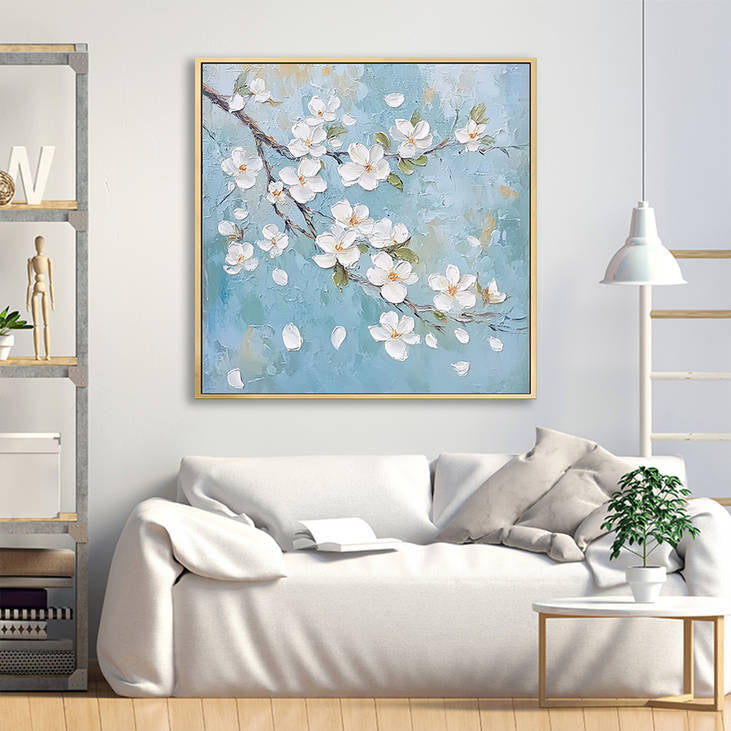 Serene Cherry Blossom Impasto Art #YX224