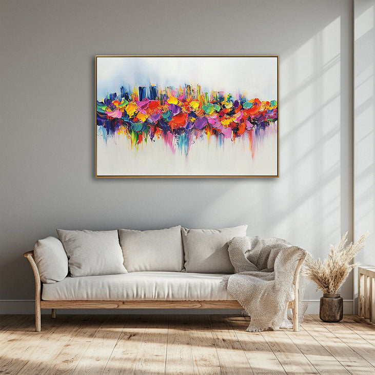 Abstract Colorful Cityscape Canvas Art #YX104