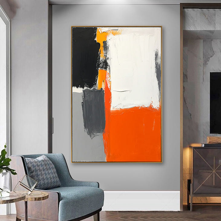 Hand Painted Color Block Canvas: Modern Minimalist Decor #YX190